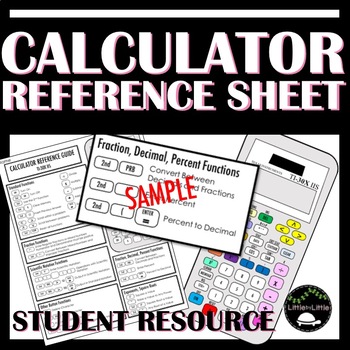 Preview of Calculator Reference Sheet for Ti-30X IIS