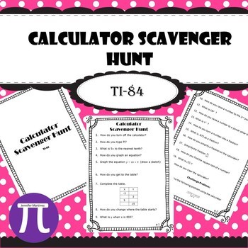 Preview of Calculator Scavenger Hunt (TI-84)