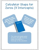 Calculator Steps for Finding X intercepts (Zeros)