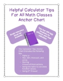 Calculator Tips for All Math Classes Anchor Chart