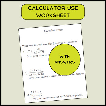 Preview of Calculator use worksheet (with answers)