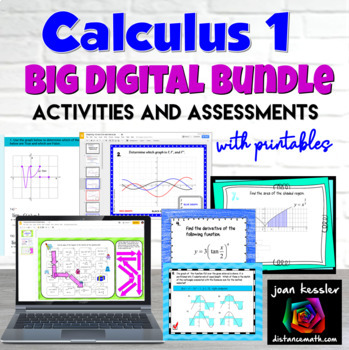Preview of Calculus 1 Big Bundle of Digital Activities and Assessments plus Printables