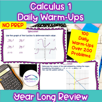 Preview of Calculus 1 Complete Course Daily Warm Ups / Bell Work / Bell Ringers