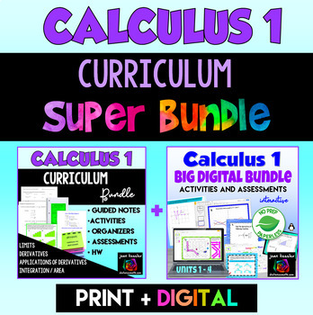 Preview of Calculus 1 Curriculum Super Bundle with Digital Bundle