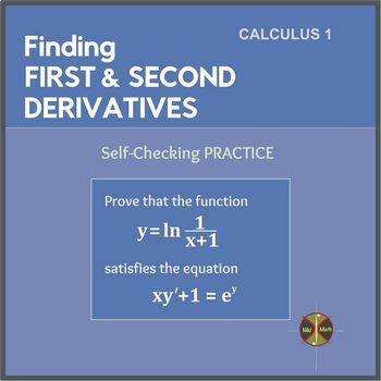 Preview of First & Second Derivatives - Self-Checking Practice (typed solutions)