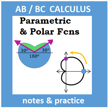 Preview of Calculus: 10 - Parametric and Polar Functions, their derivatives and Polar Area