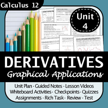 Preview of Calculus 12 Analytical Applications of Derivatives Unit Bundle | No Prep!