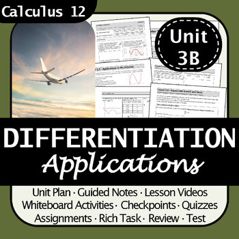 Preview of Calculus 12: Contextual Applications of Derivatives Unit Bundle | No Prep!