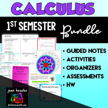 Preview of Calculus 1st Semester Differentiable Calculus Curriculum Bundle