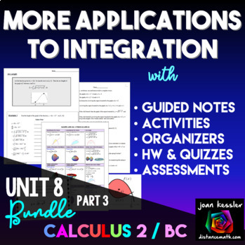 Preview of Calculus Applications to Integration Part 3 More Applications Bundle