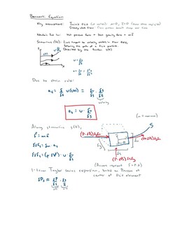 Preview of Derivation of Bernoulli Equation with example problems