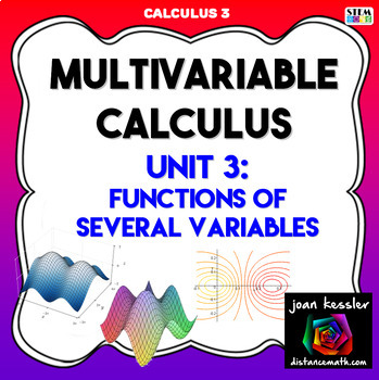 Preview of Calculus 3 Multivariable Calculus Unit 3 Exam
