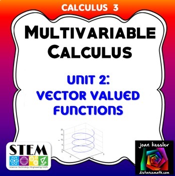 Preview of Calculus 3 Multivariable Calculus Unit 2  Exam