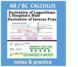 Calculus: 5 - Deriv of Logarithms, Inverse Fcns, Inverse T