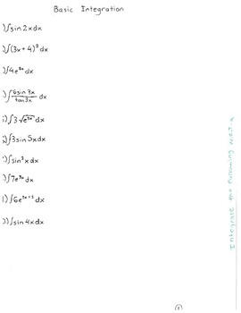 Preview of Calculus  (6 Worksheets with Answers)