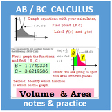 Calculus: 7 - Area & Volumes of Rotation & Volumes of Solids
