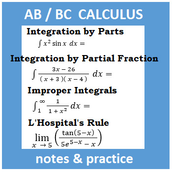 Preview of Calculus: 8 - Integration by Parts & by Partial Fraction & Improper Integrals