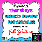 AP Calculus AB or Calculus 1 Weekly Spiral Review Fun Them
