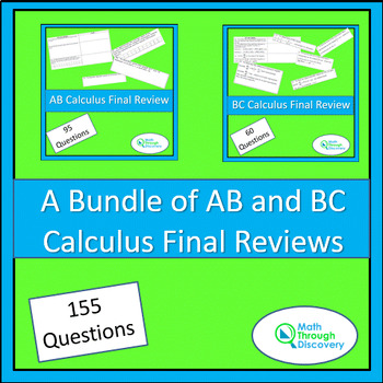 Preview of Calculus -  AB and BC Final Review Bundle