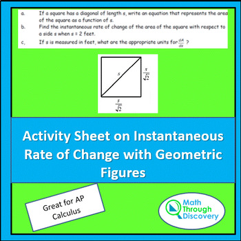 Preview of Calculus - Activity Sheet - Instantaneous Rate of Change with Geometric Figures