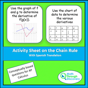 Preview of Calculus - Chain Rule Activity Sheet w Spanish Translation