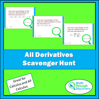 Preview of Calculus - All Derivatives Scavenger Hunt