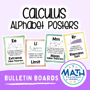 Preview of Calculus Alphabet Classroom Posters - Math Bulletin Board