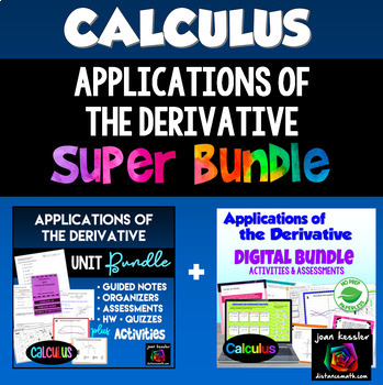 Preview of Calculus Applications of Derivatives Super Bundle with Digital