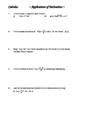 Calculus Applications of Derivatives