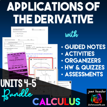 Preview of Calculus Applications of Differentiation Unit Bundle