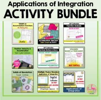 Preview of Calculus Applications of Integration Activities (Unit 8)