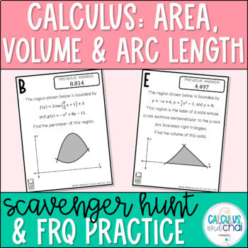 Preview of Calculus Applications of Integration Area Volume and Arc Length