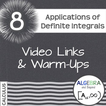 Preview of Calculus: Applications of the Definite Integral - Warm-Ups