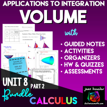 Preview of Calculus Applications to Integration Part 2 Volume Bundle