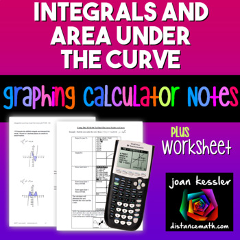 Preview of Calculus Area Under a Curve TI-84 Calculator Reference Sheets and Practice