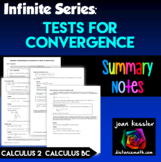 Calculus BC Infinite Series Tests for Convergence Summary