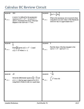 Preview of Calculus BC Review Circuit