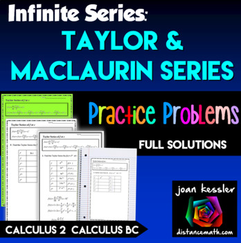 Preview of Taylor Series  Maclaurin Infinite Series Practice Calculus BC