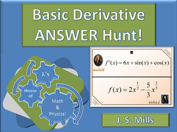Preview of Calculus--Basic Derivative Answer Hunt