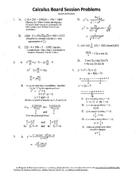 Preview of Calculus Board Sessions,Session 10, derivatives,increasing decreasing