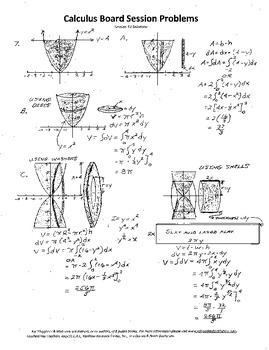 Preview of Calculus Board Sessions,Session 18, Integrals,area,volume,integration parts