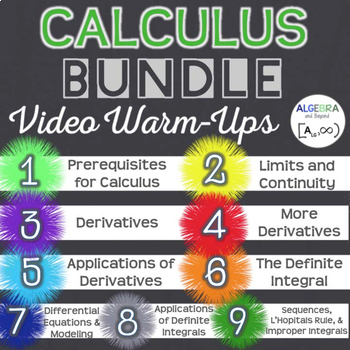Preview of Calculus Video Warm-Ups Bundle