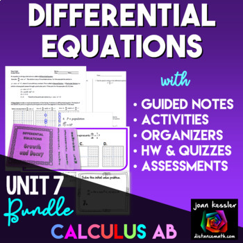 Preview of Calculus Differential Equations Unit Bundle