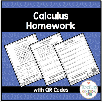 Preview of Calculus Bundle of Homework for the Entire Year with QR Codes