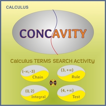 Preview of Calculus: Intervals of Concavity - "Calculus Terms Search" Group Activity
