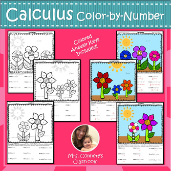 Preview of Calculus | Color-by-Number Worksheets | BUNDLE