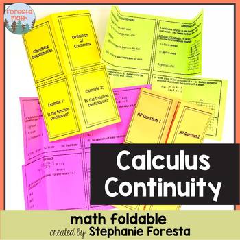 Preview of Calculus Continuity Foldable