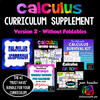 Preview of Calculus Curriculum Supplement Bundle 2 - no foldables