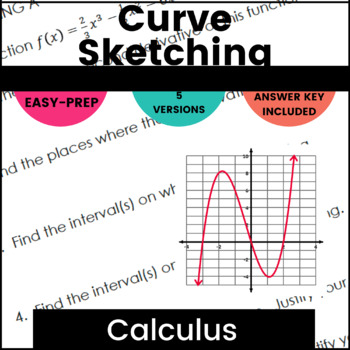 Preview of Calculus Curve Sketching Quiz First Derivative Test