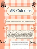 Calculus Definite Integration Part 2 TEST BANK